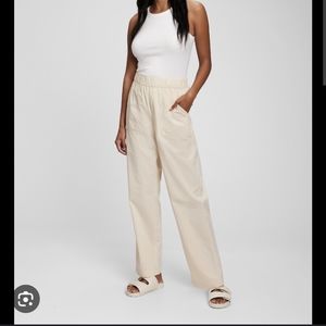 Gap off duty khakis cream wide leg